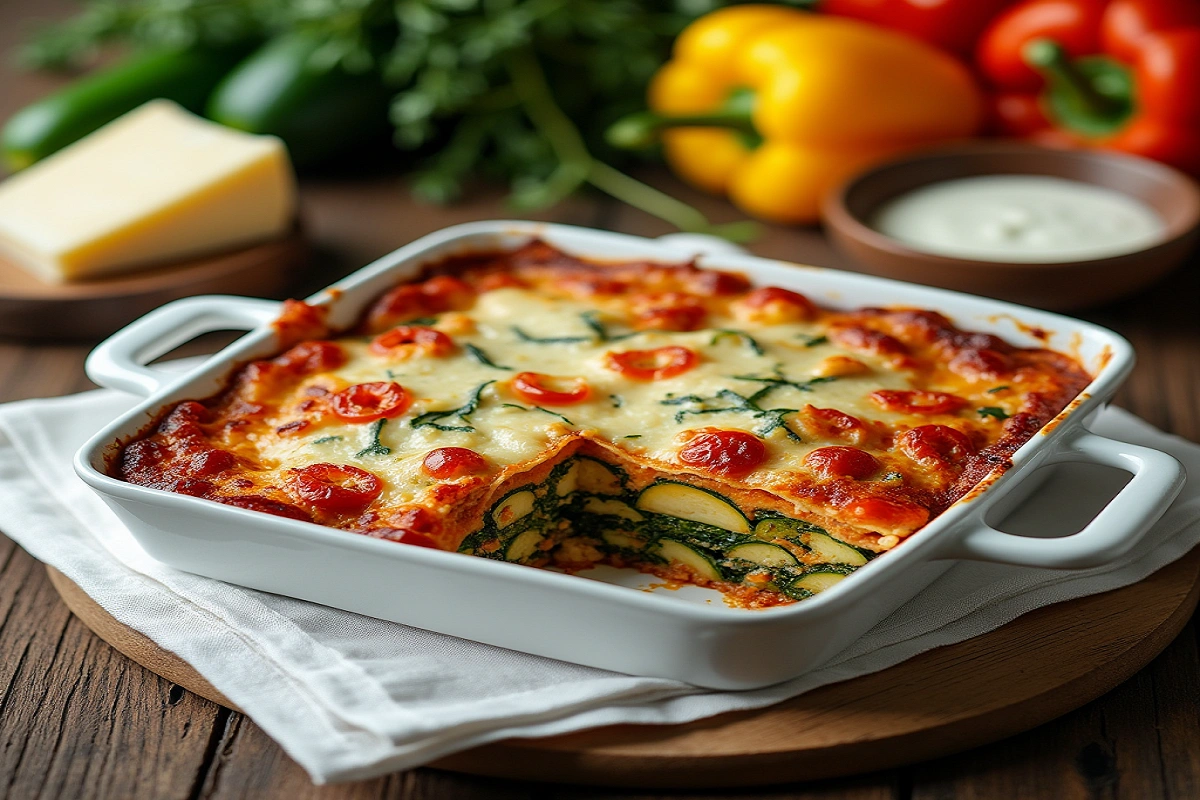 Veggie Lasagna Recipe with White Sauce