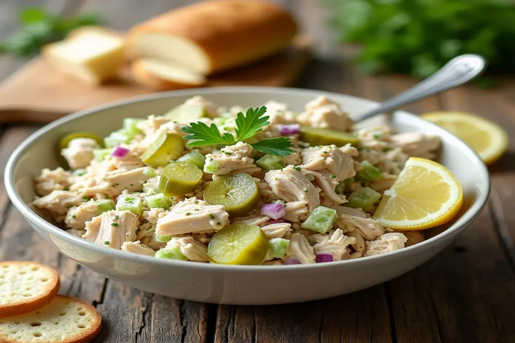 Chicken Salad Recipe with Dill Pickles